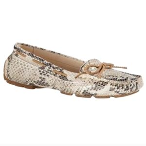 Caslon Paula Snake Embossed Leather Driving Moccasin Cinch Bowtie Cushioned